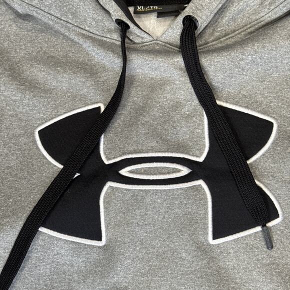 Under Armour Sweater Mens XL Grey Storm Fleece Pullover Loose Hoodie Sweatshirt - Picture 3 of 7